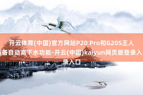 开云体育(中国)官方网站P20 Pro和G20S王人具备自动高下水功能-开云(中国)kaiyun网页版登录入口